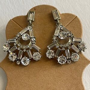 NWT Silver Crystal Chandelier Earrings